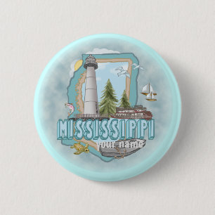 Badge Rond 5 Cm Bouton épingle du phare du Mississippi