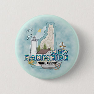Badge Rond 5 Cm Bouton épingle du phare du New Hampshire