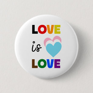 Badge Rond 5 Cm Bouton épinglé "L'AMOUR EST L'AMOUR"