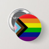Badge Rond 5 Cm Bouton épinglé LGBTQ+ Progrès (Devant & derrière)