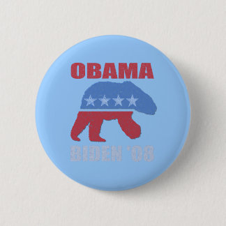 Badge Rond 5 Cm Bouton Épinglé Ours Polaire Obama Biden '08