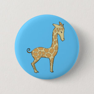 Badge Rond 5 Cm Bouton épinglé petite girafe
