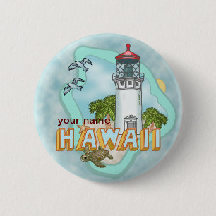 Badge Rond 5 Cm Bouton épinglé phare d'Hawaii