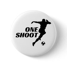 Bouton épinglé silhouette de football à un tir - F