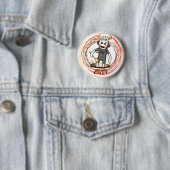 Badge Rond 5 Cm Bouton épinglé Sock Monkey Chef (En situation)