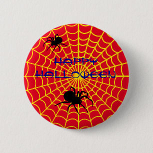 Badge Rond 5 Cm Bouton épinglé Web et araignée