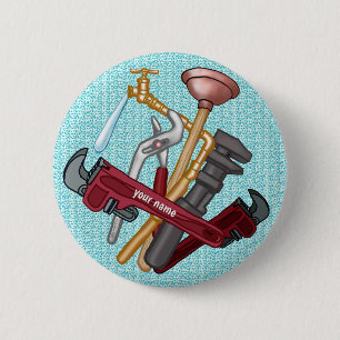 Badge Rond 5 Cm Bouton épinglette des outils de plomberie