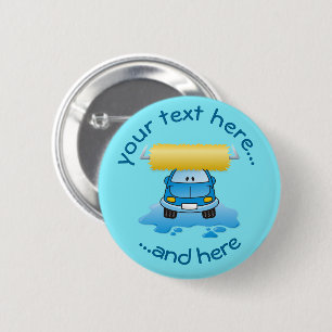 Badge Rond 5 Cm Bouton épinglette dessin animé de lavage auto