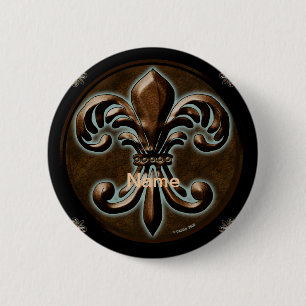 Badge Rond 5 Cm Bouton épinglette Fleur De Lis