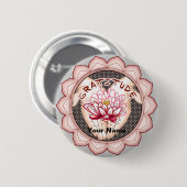 Badge Rond 5 Cm Bouton épinglette Gratitude Lotus (Devant & derrière)