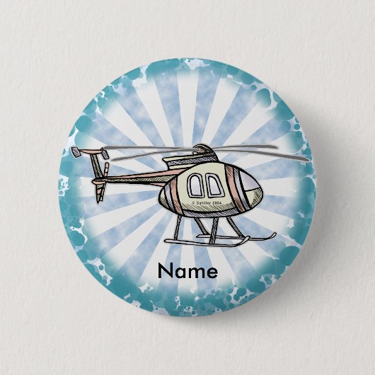 Badge Rond 5 Cm Bouton épinglette Hectic Helicopter (Devant)