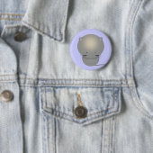Badge Rond 5 Cm Bouton épinglette Petit Chat Gris (En situation)