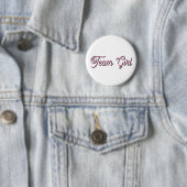 Badge Rond 5 Cm Bouton Équipe fille (En situation)