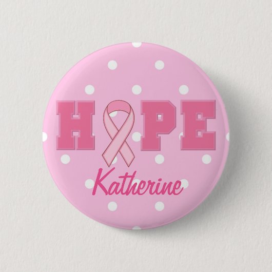 Badge Rond 5 Cm Bouton Espérance du cancer du sein (Devant)