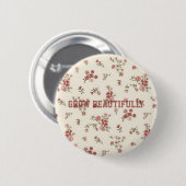 Badge Rond 5 Cm Bouton esthétique floral (Devant & derrière)