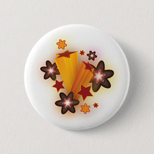 Badge Rond 5 Cm Bouton étoile d'automne
