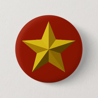 Badge Rond 5 Cm Bouton - étoile d'or