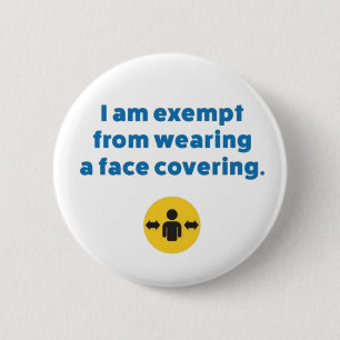 Badge Rond 5 Cm Bouton Exemption Médicale pour le masque facial