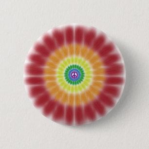 Badge Rond 5 Cm Bouton, explosion d'arc-en-ciel de signe de paix