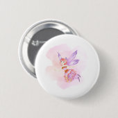 Badge Rond 5 Cm Bouton Fairy Aquarelle (Devant & derrière)