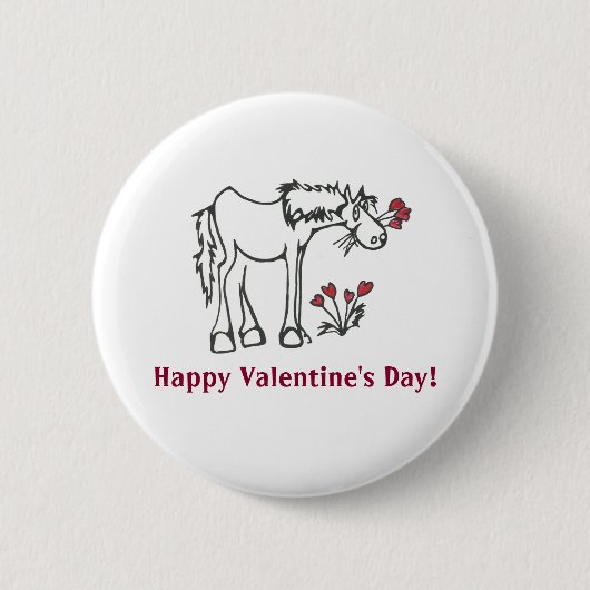 Badge Rond 5 Cm Bouton fait sur commande de message de cheval de (Devant)