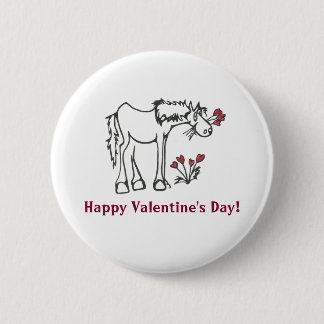 Badge Rond 5 Cm Bouton fait sur commande de message de cheval de
