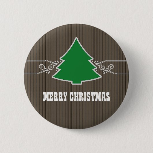 Badge Rond 5 Cm Bouton Fancy Christmas Tree Swirls (Devant)