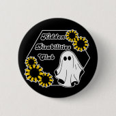 Badge Rond 5 Cm bouton fantôme du club de handicap caché (Devant)