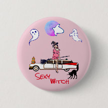 Bouton Fantôme Rose Halloween