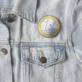 Badge Rond 5 Cm Bouton faux euro (En situation)