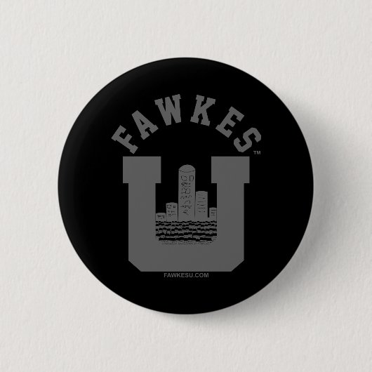 Badge Rond 5 Cm Bouton FawkesU Grey Skyline (Devant)