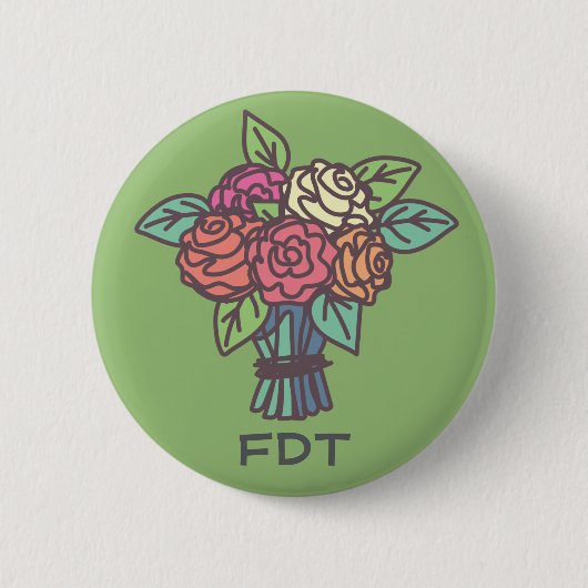 Badge Rond 5 Cm Bouton FDT floral (Devant)