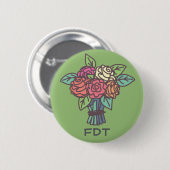 Badge Rond 5 Cm Bouton FDT floral (Devant & derrière)