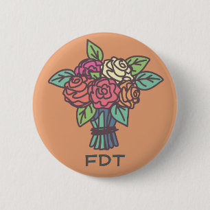 Badge Rond 5 Cm Bouton FDT floral
