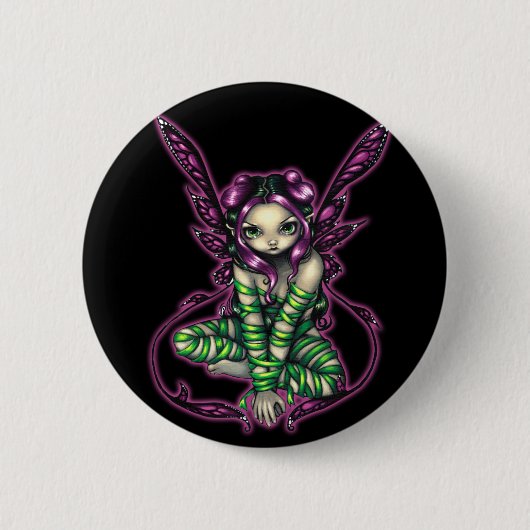 Badge Rond 5 Cm " Bouton féerique "captif (Devant)