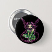 Badge Rond 5 Cm " Bouton féerique "captif (Devant & derrière)