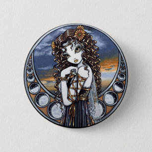 Badge Rond 5 Cm Bouton féerique de Pinback de lune gothique de