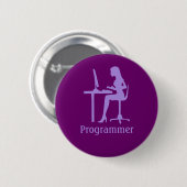 Badge Rond 5 Cm Bouton femelle personnalisable de programmeur de (Devant & derrière)