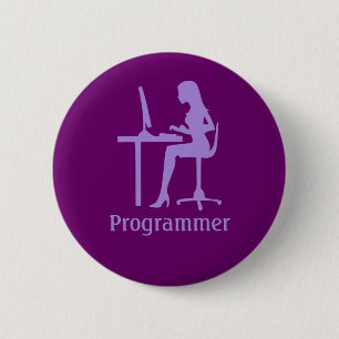 Badge Rond 5 Cm Bouton femelle personnalisable de programmeur de