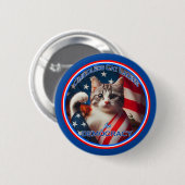 Badge Rond 5 Cm Bouton Femme de chat sans enfant (Devant & derrière)