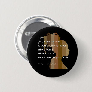 Badge Rond 5 Cm Bouton « Femme d'ébène »