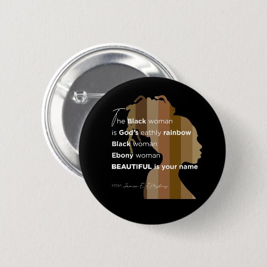 Badge Rond 5 Cm Bouton « Femme d'ébène » (Devant & derrière)