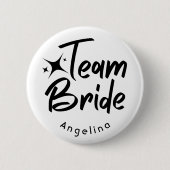 Badge Rond 5 Cm Bouton Fête des mariées de la mariée d'équipe (Devant)