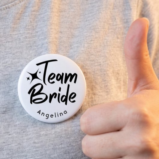 Badge Rond 5 Cm Bouton Fête des mariées de la mariée d'équipe