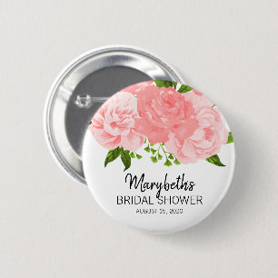 Badge Rond 5 Cm Bouton Fête des mariées florale de l'aquarelle de 