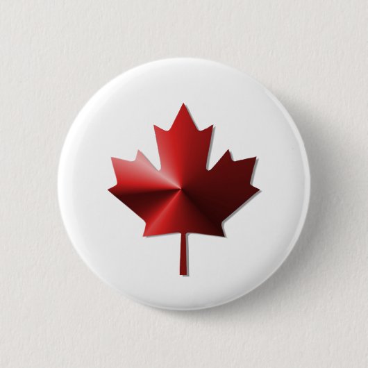 Badge Rond 5 Cm Bouton Feuille d'érable drapeau du Canada (Devant)