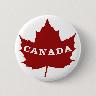 Badge Rond 5 Cm Bouton Feuille d'érable du Canada