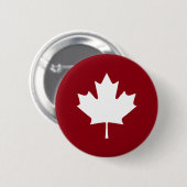 Badge Rond 5 Cm Bouton Feuille d'érable du Canada - Couleurs inver (Devant & derrière)