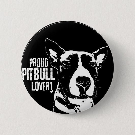 BADGE ROND 5 CM BOUTON FIER D'AMANT DE PITBULL (Devant)