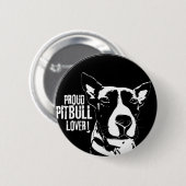 BADGE ROND 5 CM BOUTON FIER D'AMANT DE PITBULL (Devant & derrière)